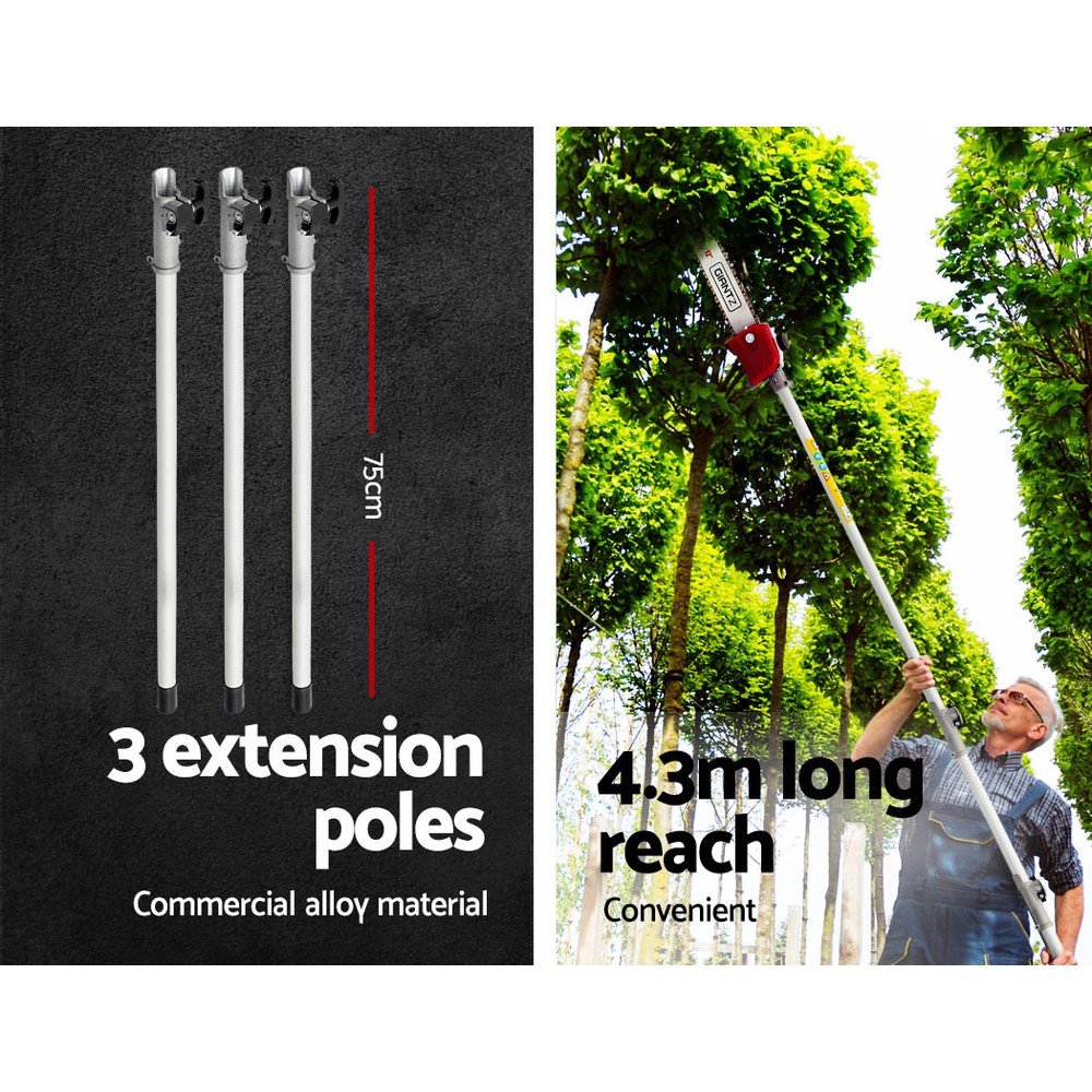 Giantz 52cc Pole Chainsaw 12 Inch Bar 5m Long Reach view 3