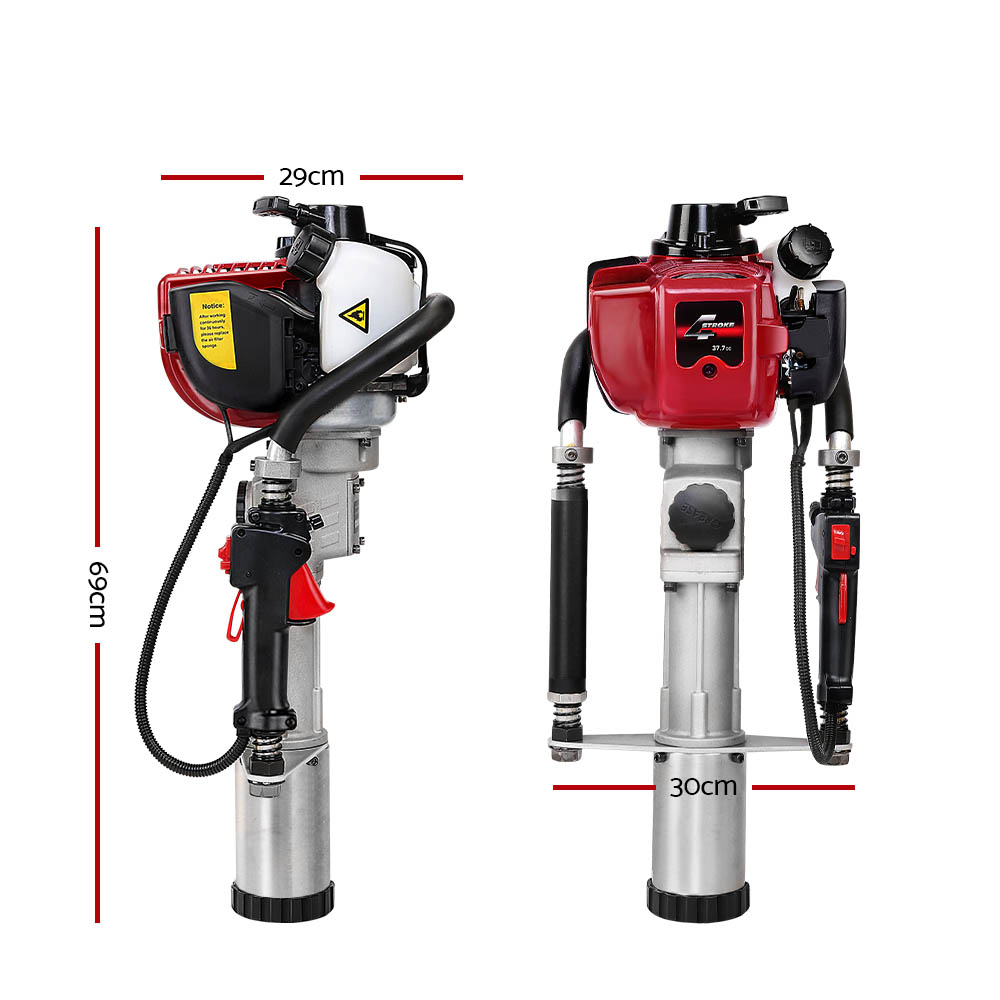 Giantz 38CC 4 Stroke Petrol Post Driver, Red or Black view 2