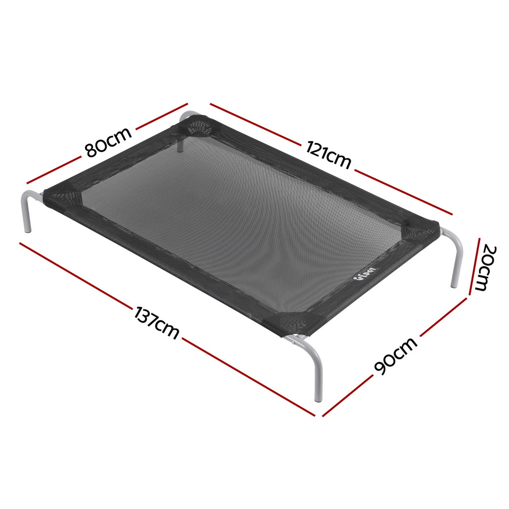 i.Pet Elevated Trampoline Dog Bed 90x137cm Black view 2