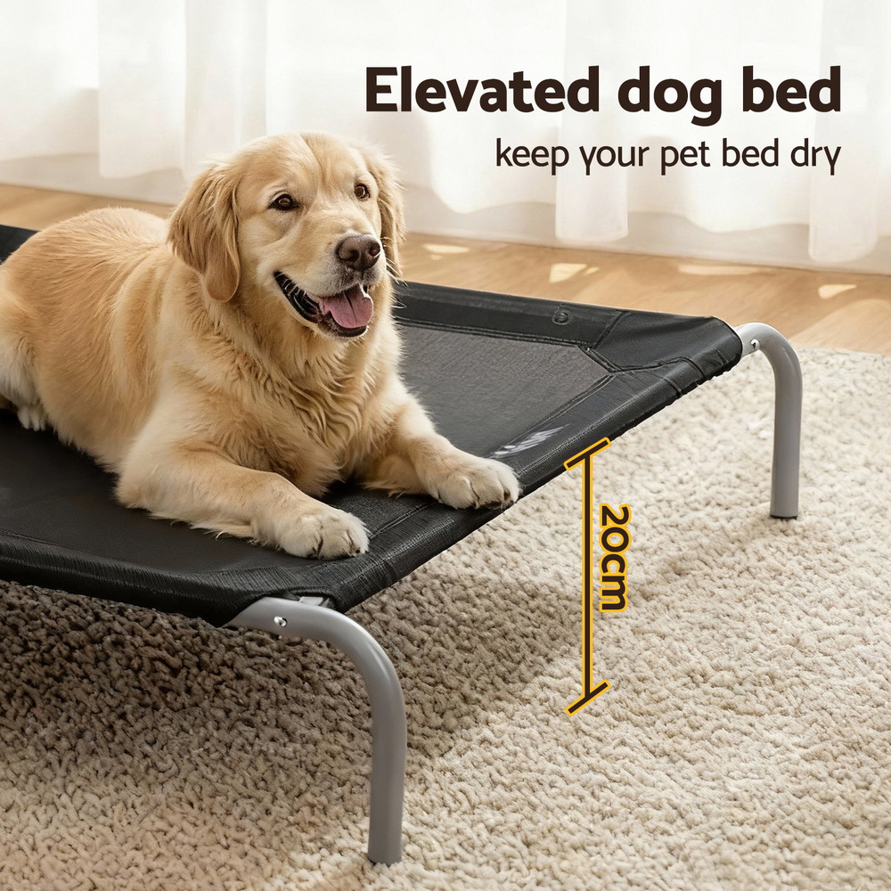 i.Pet Elevated Trampoline Dog Bed 90x137cm Black view 4