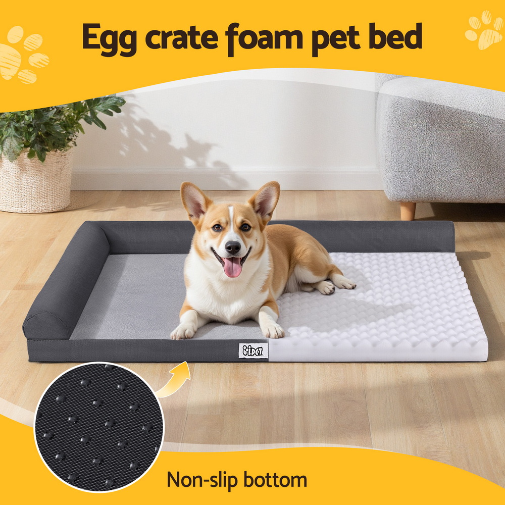 i.Pet Large Pet Bed Egg Crate Foam Platform Grey view 4