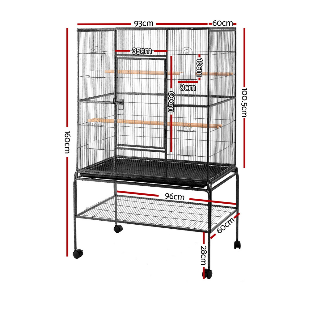 i.Pet Bird Cage 160cm Parrot Aviary on Castors view 2