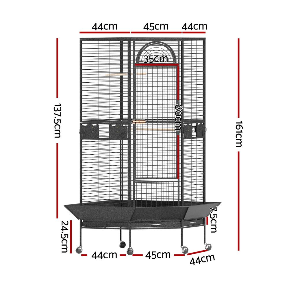 i.Pet Bird Cage Jumbo Aviary Corner Design view 2