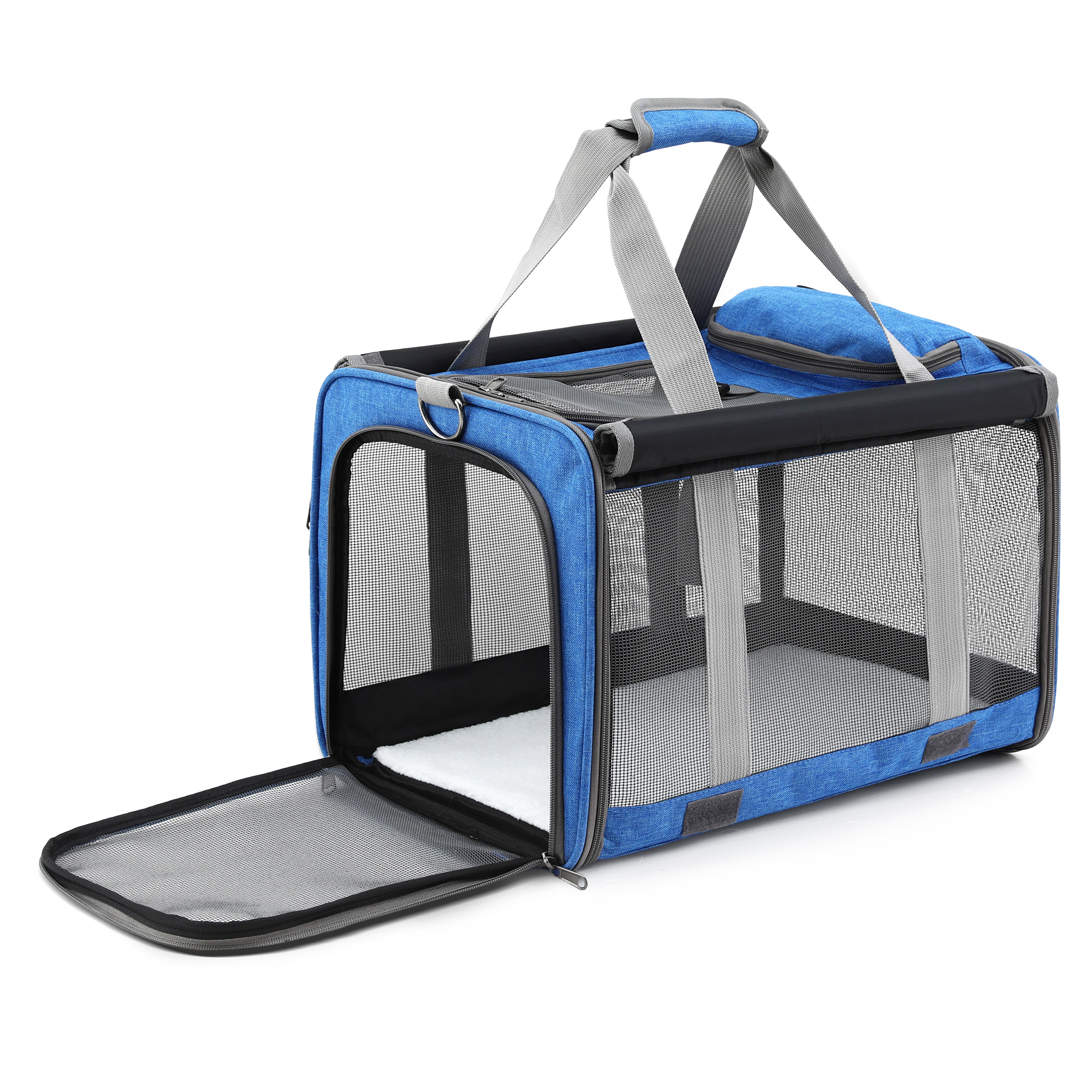 i.Pet Foldable Pet Carrier Backpack Oxford Blue