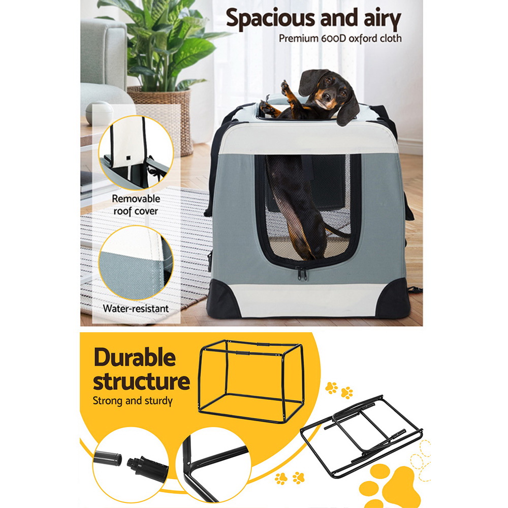 i.Pet Soft Pet Carrier Crate Foldable Travel view 5