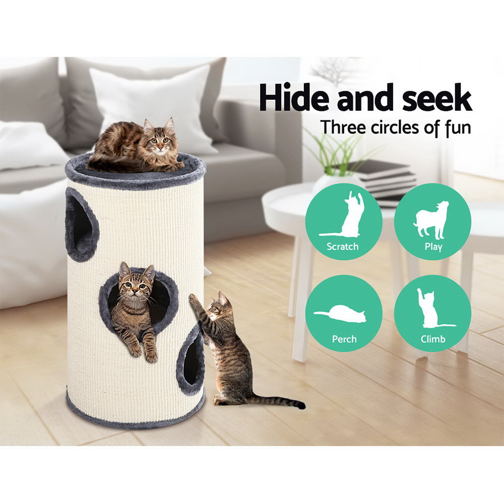i.Pet Cat Tree 70cm with Hanging Ball & Hiding Spots view 3