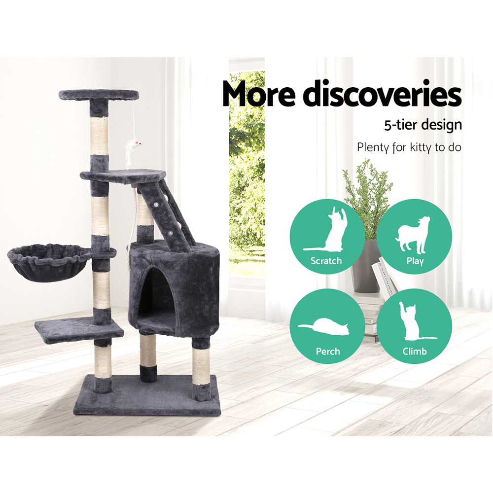 i.Pet Cat Tree 120cm Scratching Post Cubby view 3