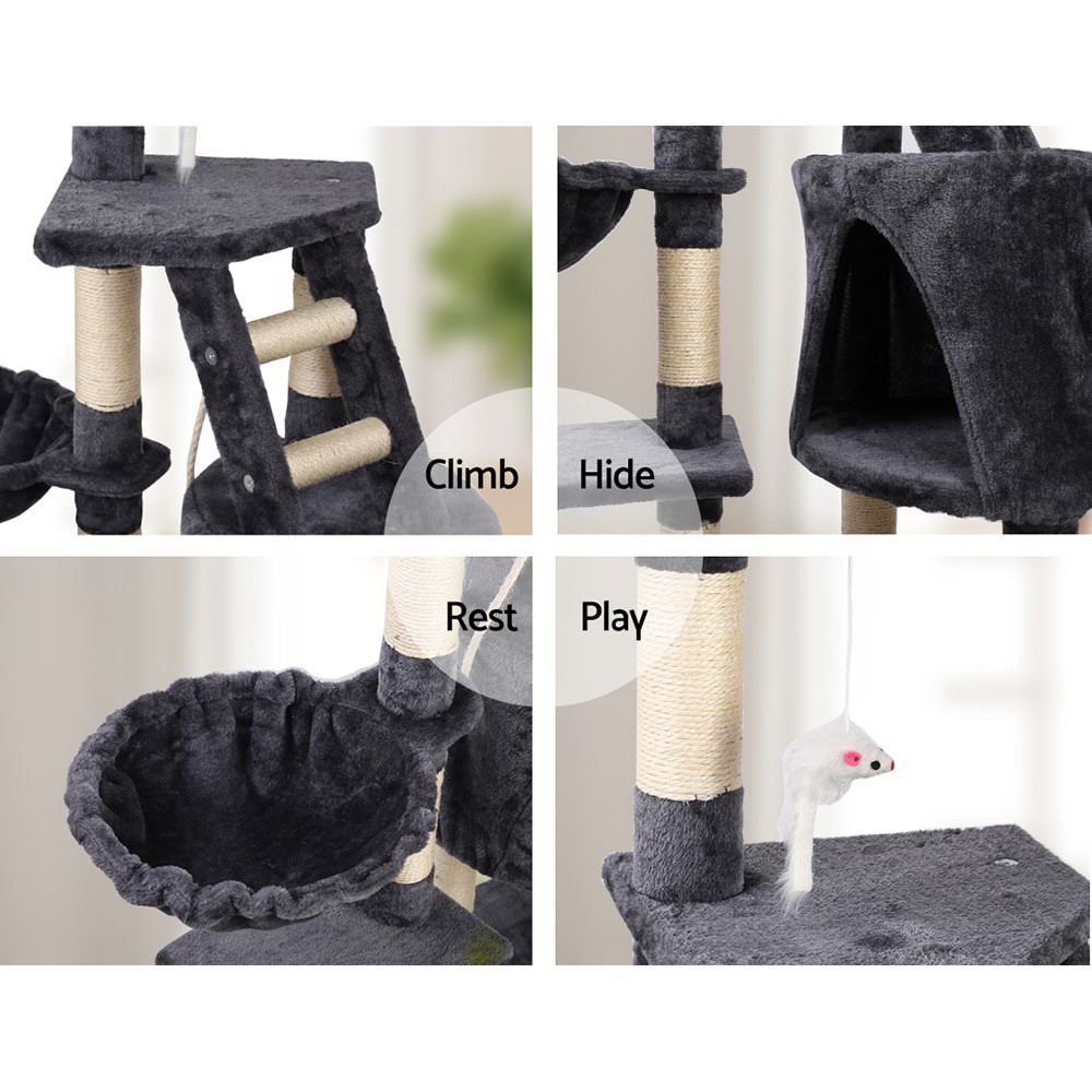 i.Pet Cat Tree 120cm Scratching Post Cubby view 5