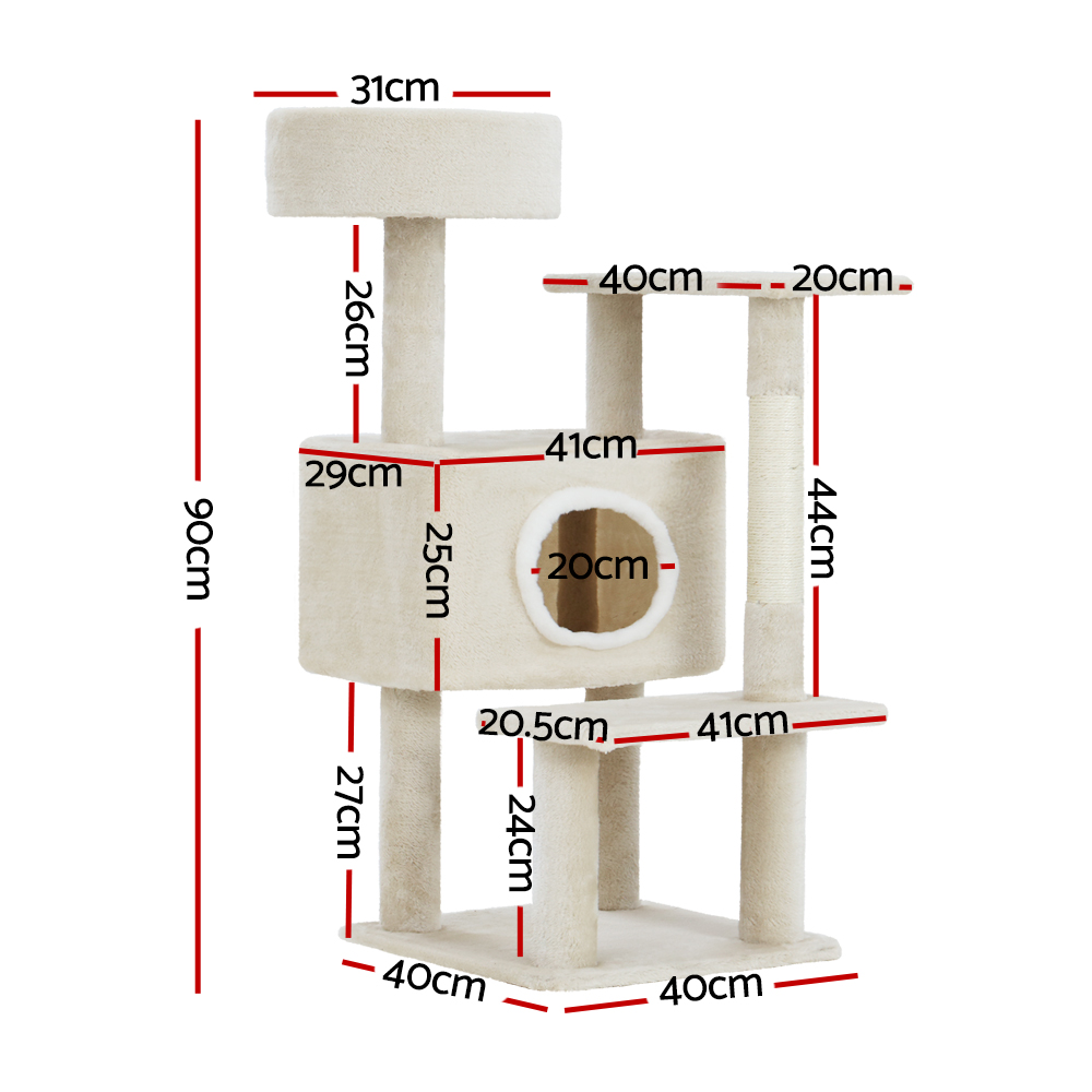 i.Pet Cat Tree 90cm Small with Bed Cubicle & Platforms view 2