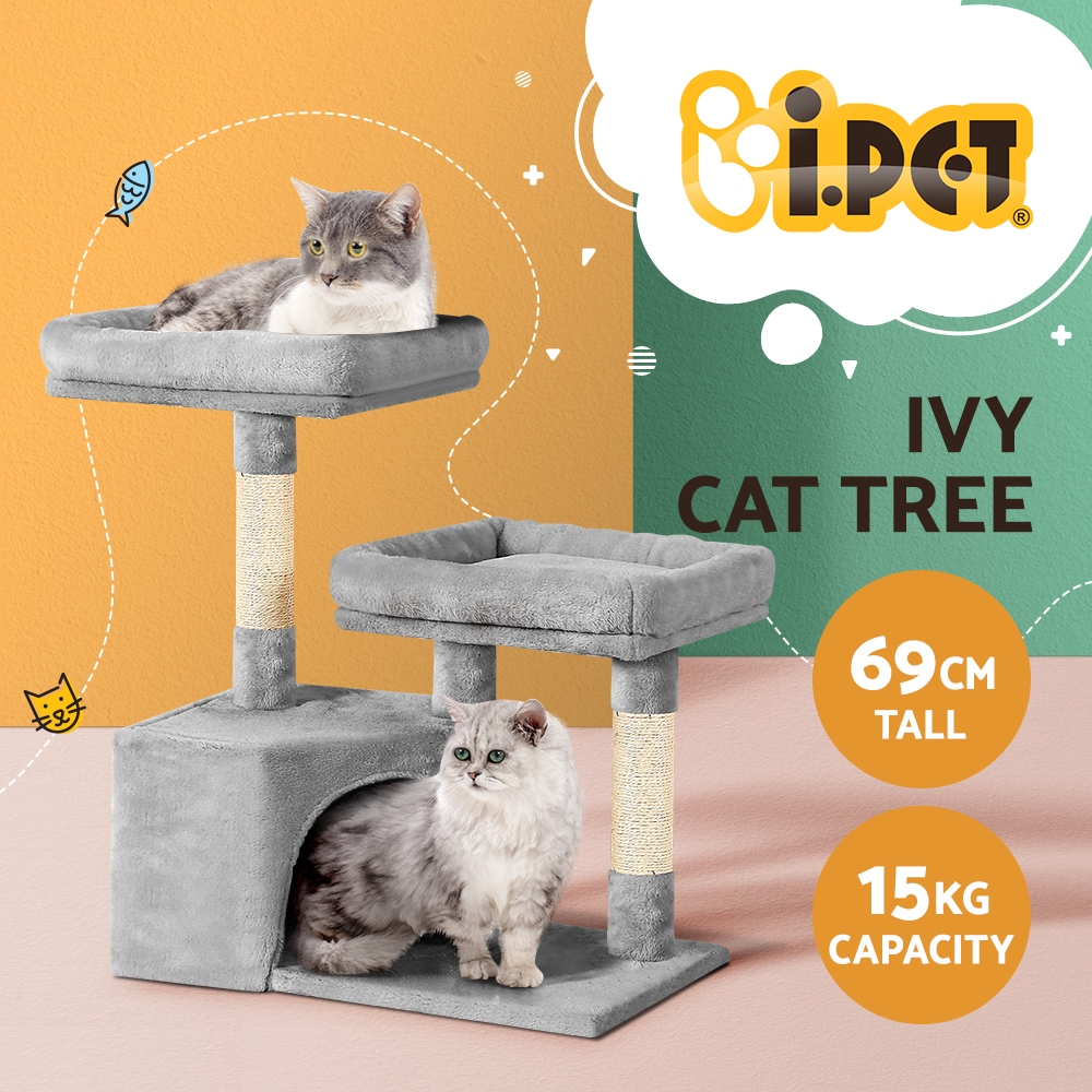 i.Pet Cat Tree 69cm Small with Bed Cubicle & Play Spot view 3