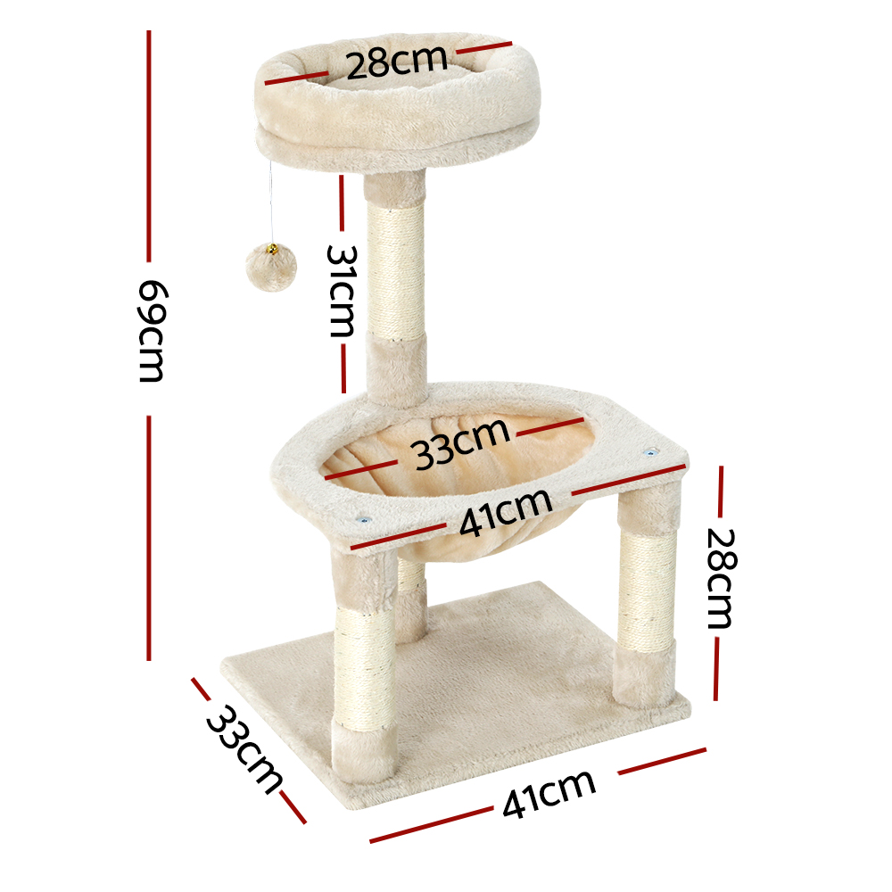 i.Pet Cat Tree 69cm Small with Hammock & Activity Ball view 2