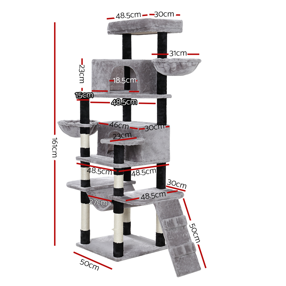 i.Pet Cat Tree 161cm Large with Hammock & Ladder view 2