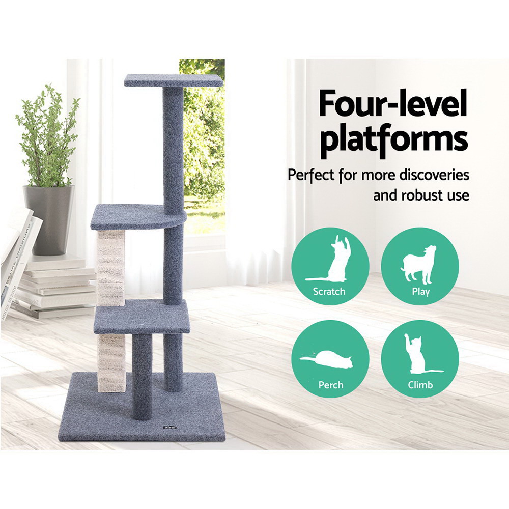i.Pet Cat Tree 124cm Scratching Post Tower view 4