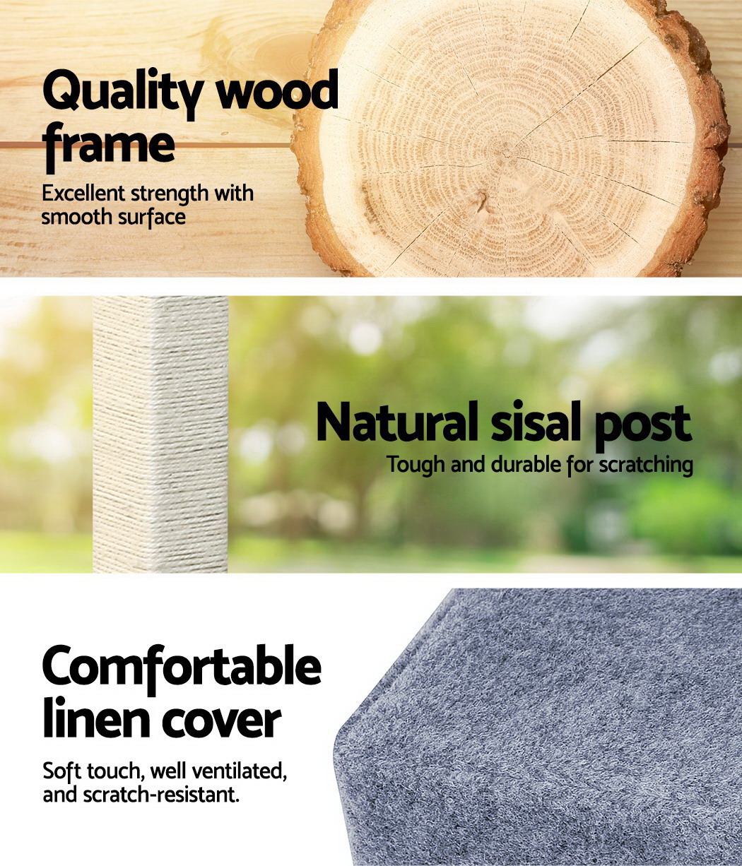 i.Pet Cat Tree 124cm Scratching Post Tower view 5