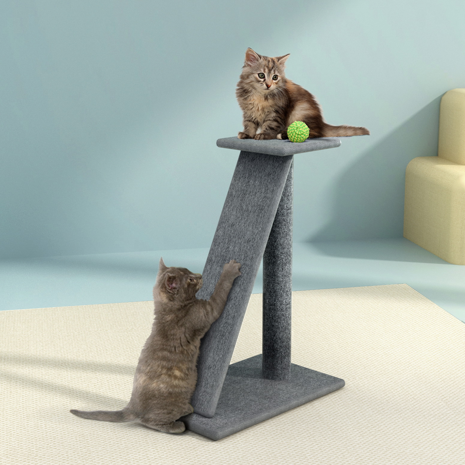 i.Pet Cat Tree 82cm with Ramp & Elevated Perch