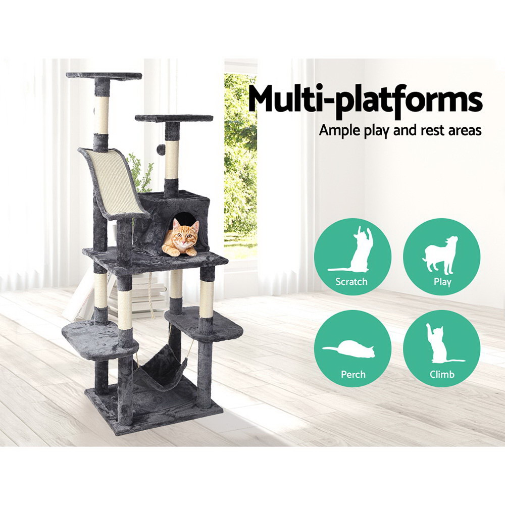 i.Pet Cat Tree 171cm with Hammock & Sleeping Cradle view 3