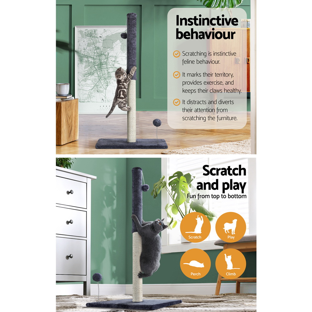i.Pet Cat Tree 105cm Scratching Post Hanging Toys view 4