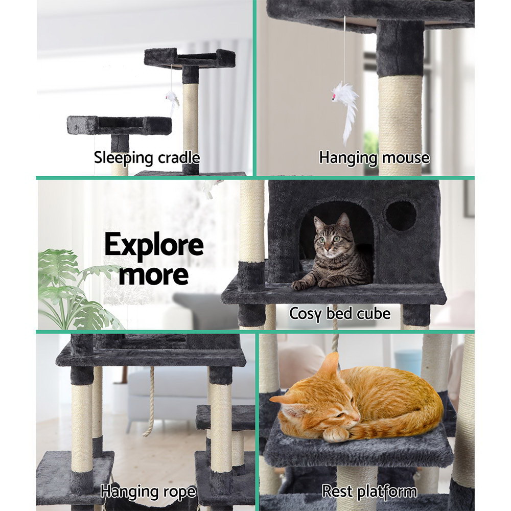 i.Pet Cat Tree 184cm with Hammock & Sleeping Cradle view 5