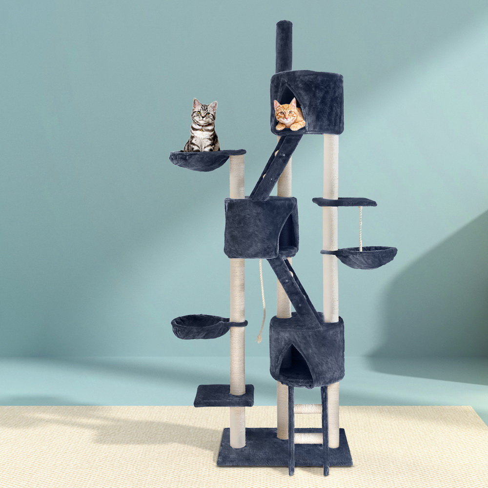 i.Pet Cat Tree 244cm with Sisal Scratching Posts
