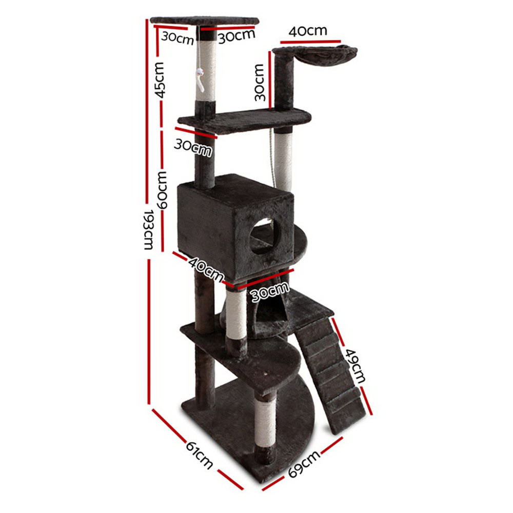 i.Pet Cat Tree 193cm with Sisal Scratching Posts view 2