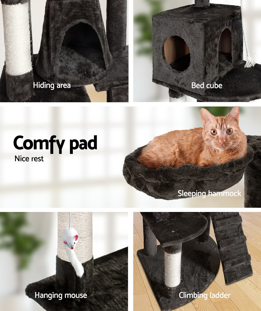 i.Pet Cat Tree 193cm with Sisal Scratching Posts view 5