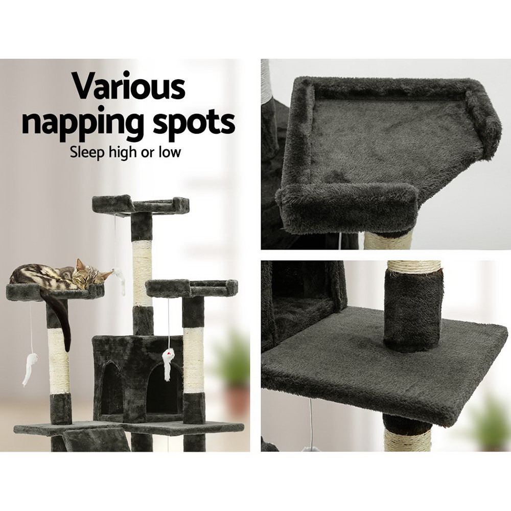 i.Pet Cat Tree 180cm Condo with Cubby Holes & Platforms view 5