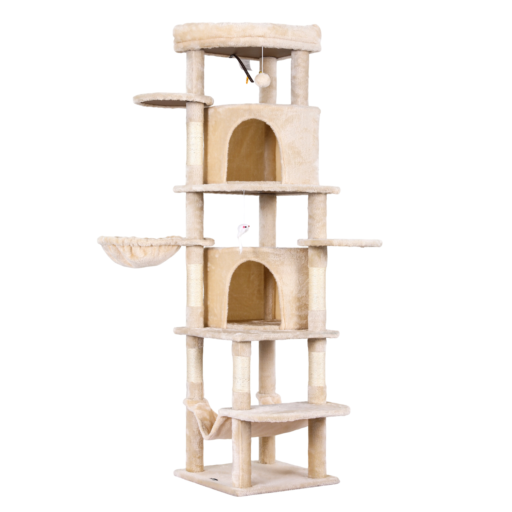 i.Pet Cat Tree Tower 167cm Large Beige Anti-Tip Base view 2