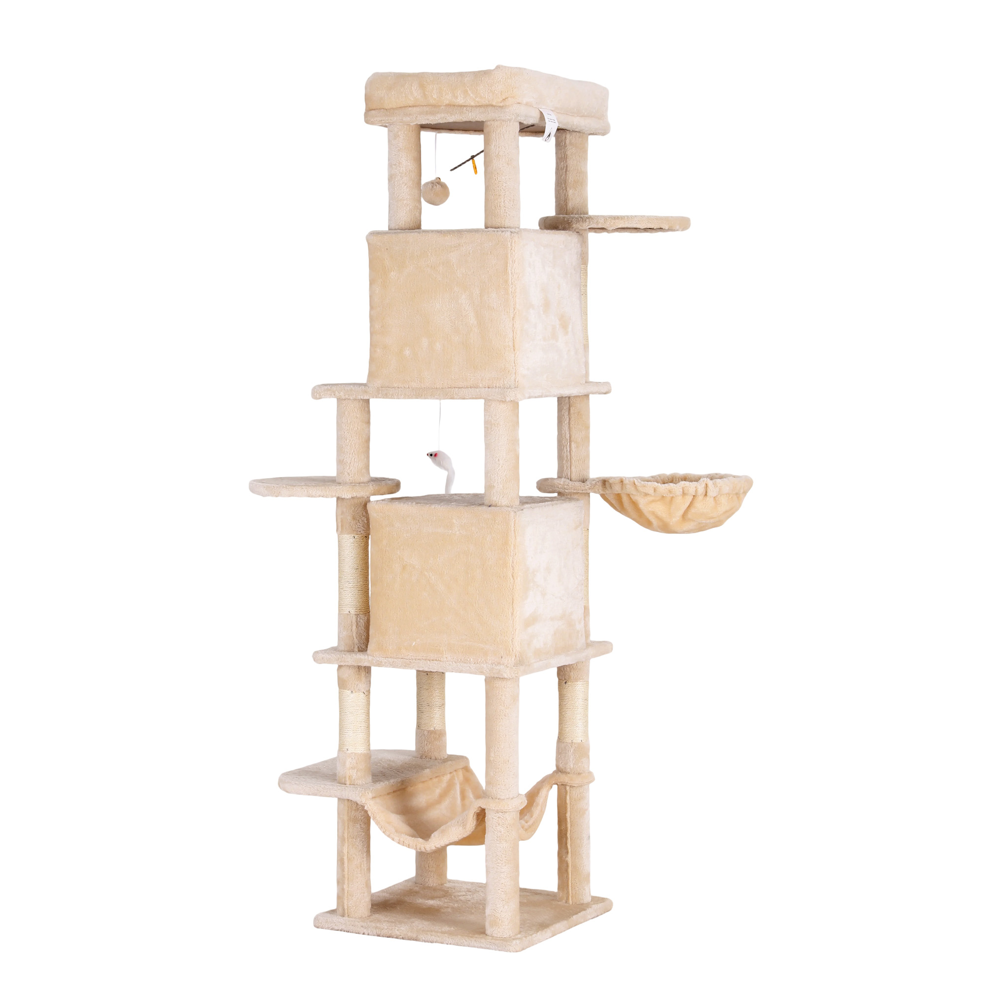 i.Pet Cat Tree Tower 167cm Large Beige Anti-Tip Base view 3