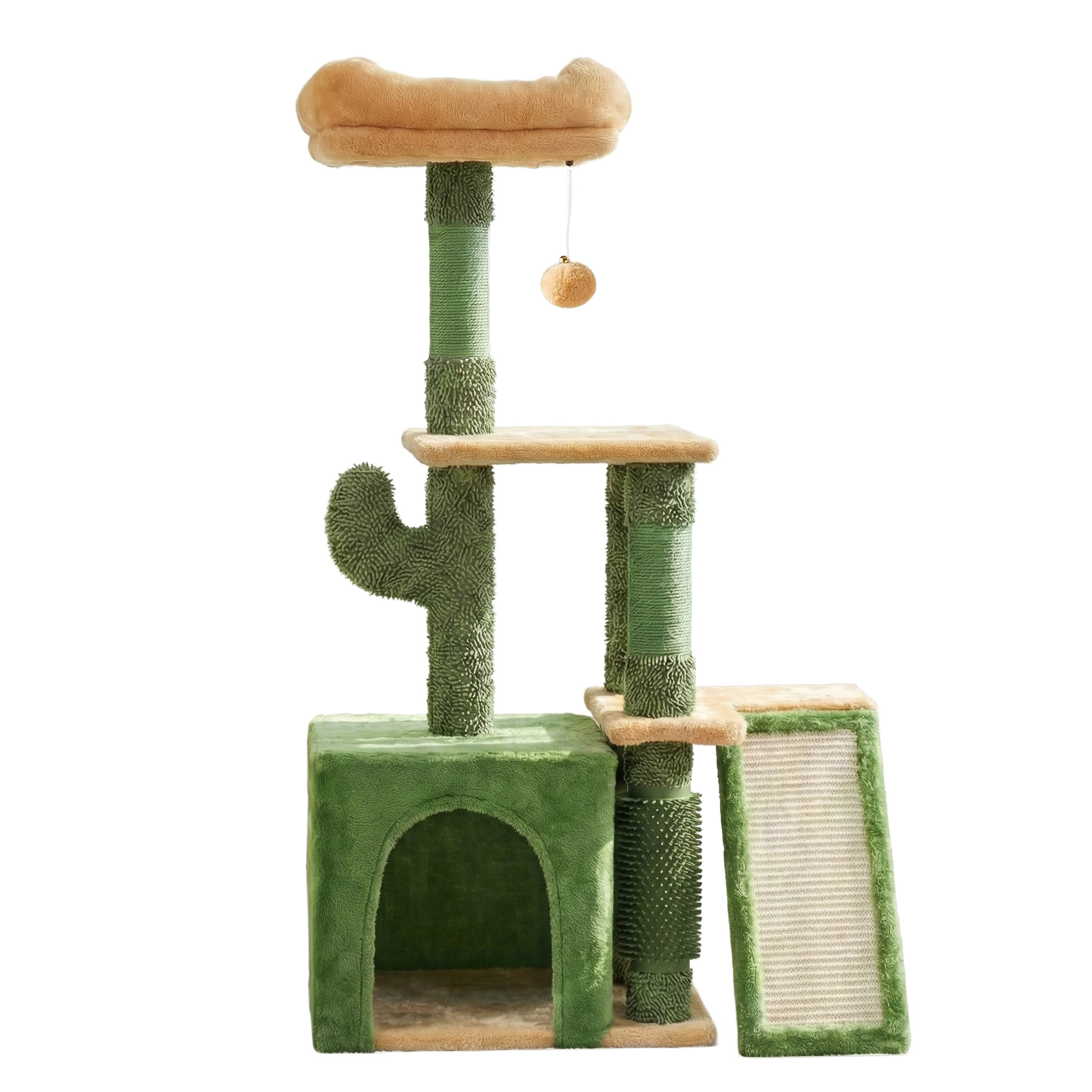 i.Pet Cat Tree Tower 101cm Green with Anti-Tip Base