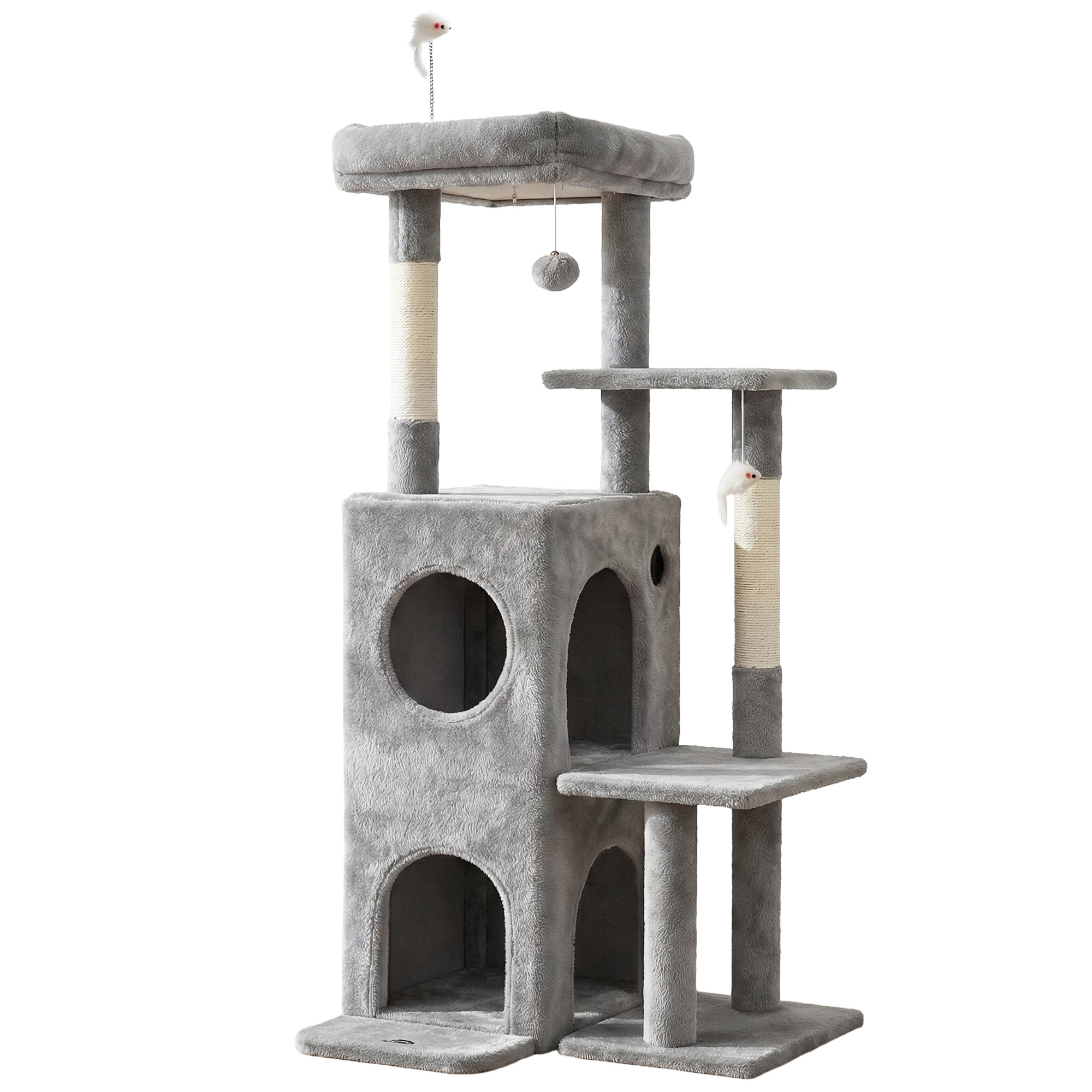 i.Pet Cat Tree Tower 127cm Light Grey Anti-Tip Base