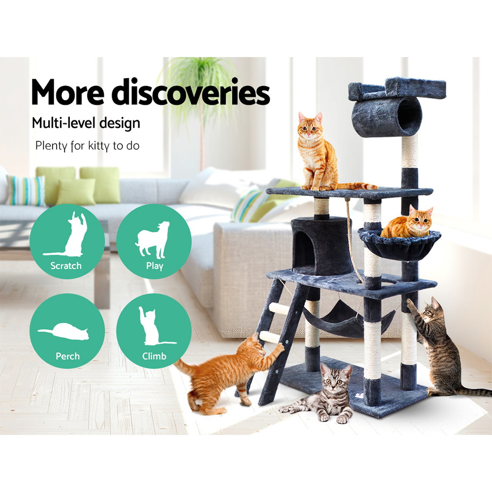i.Pet Cat Tree 141cm Scratching Post Tower view 3