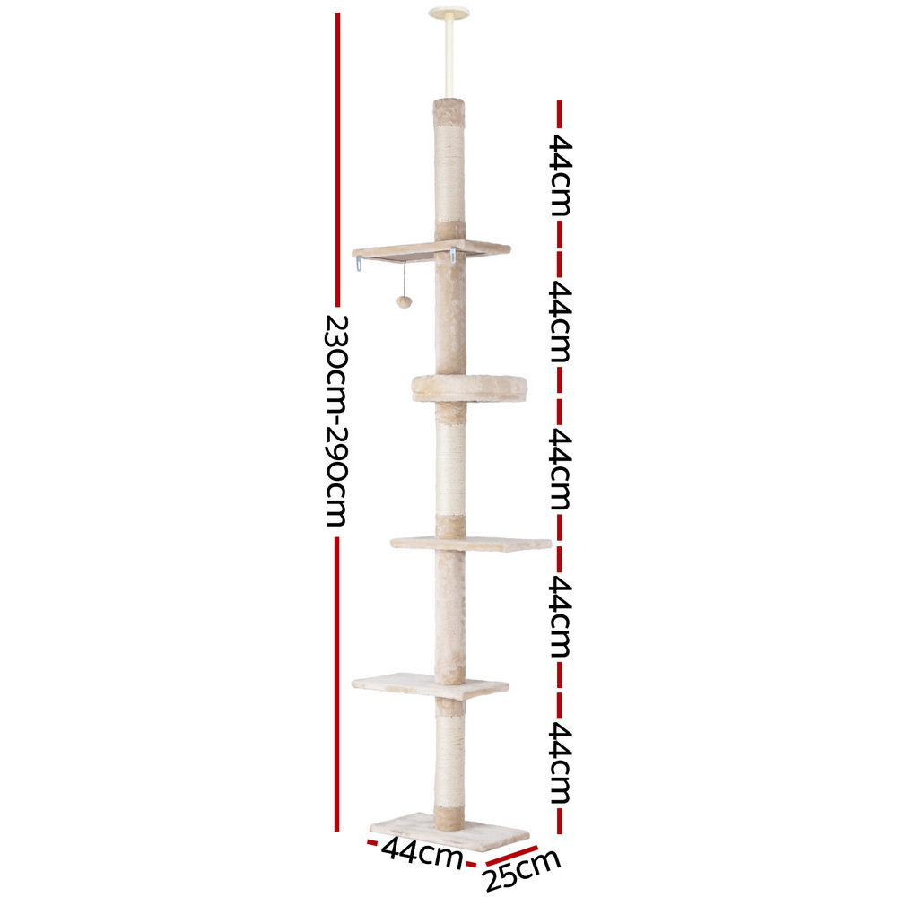 i.Pet Cat Tree 290cm Floor to Ceiling Tower view 2