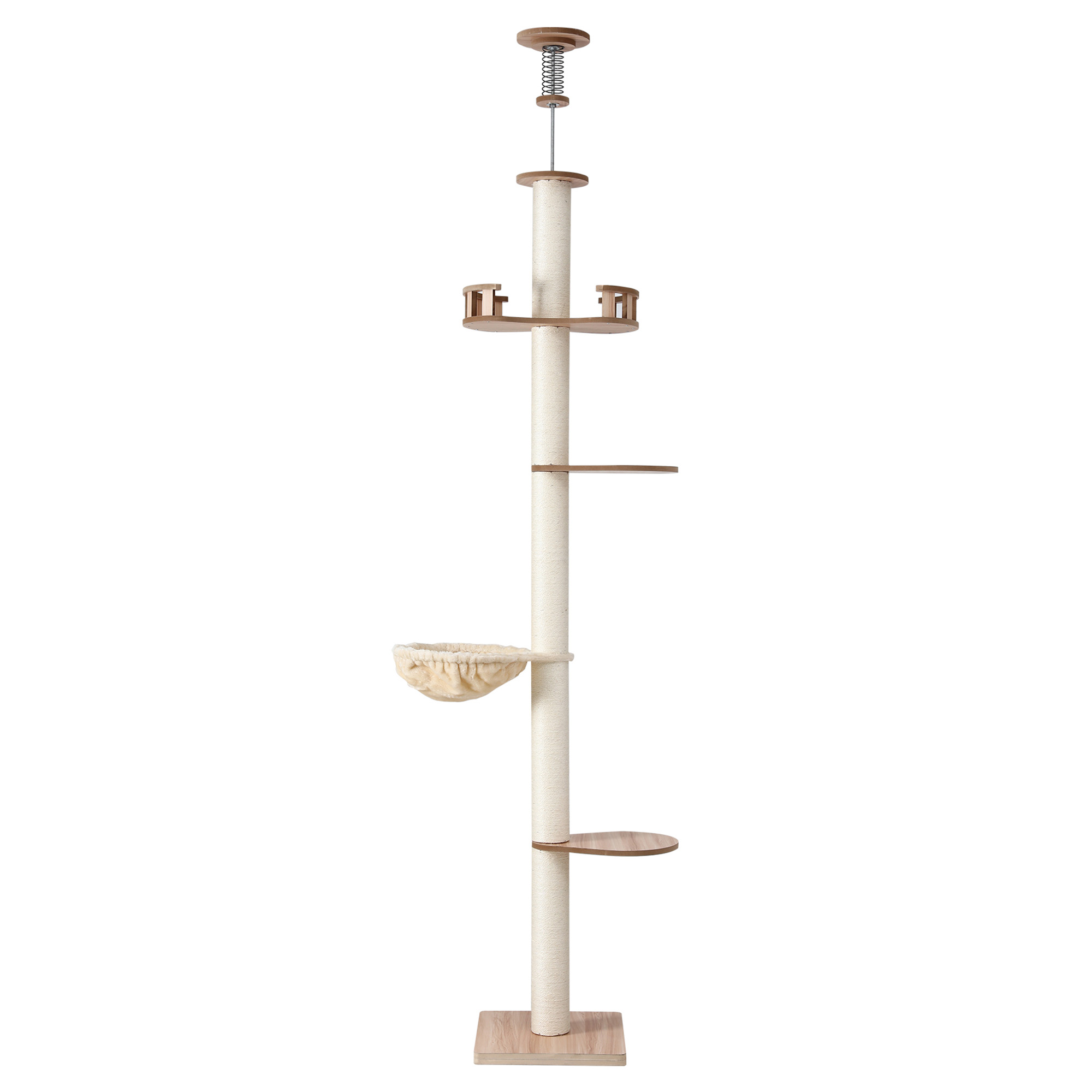i.Pet Cat Tree Tower 270cm Floor to Ceiling Beige view 3