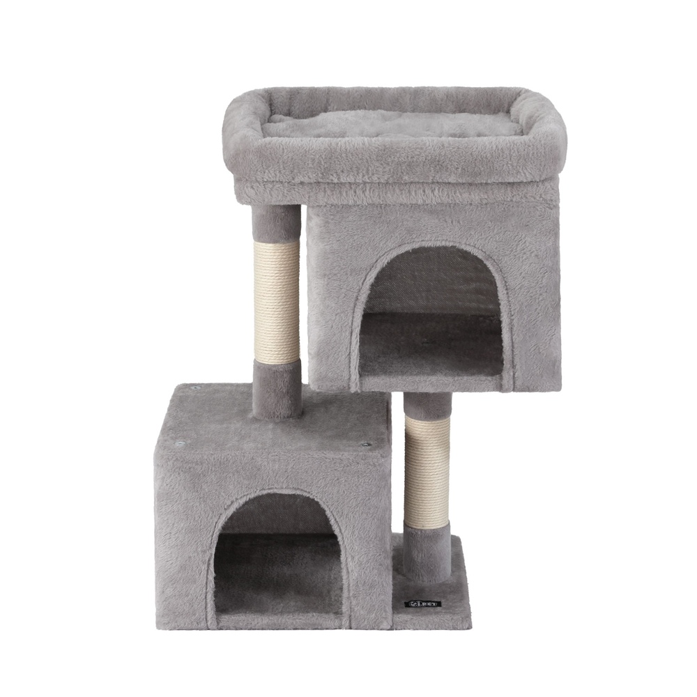 i.Pet Cat Tree 67cm Light Grey Wood with Plush Cover view 3