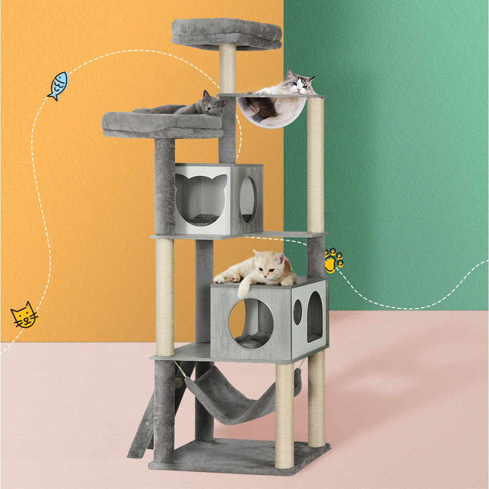 i.Pet Cat Tree 178cm Wood with Sisal Scratching Posts