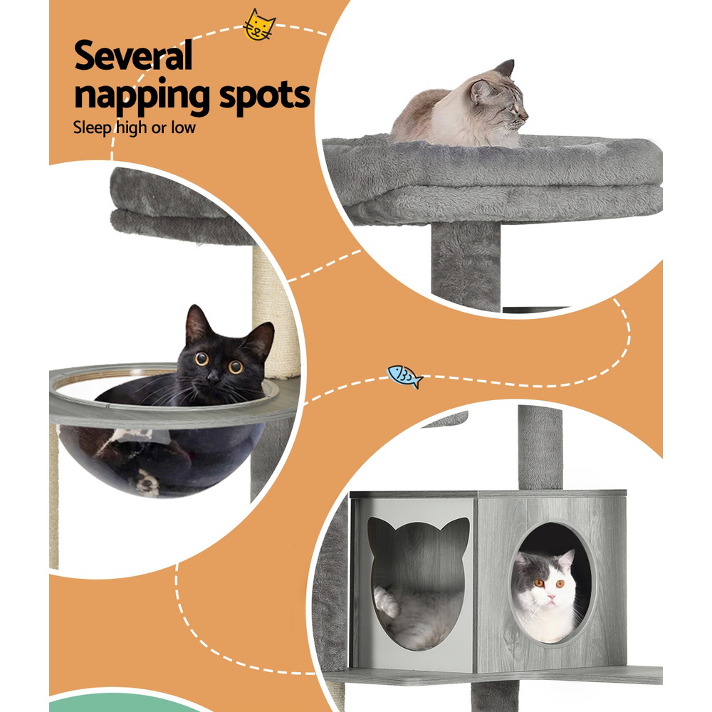 i.Pet Cat Tree 178cm Wood with Sisal Scratching Posts view 5