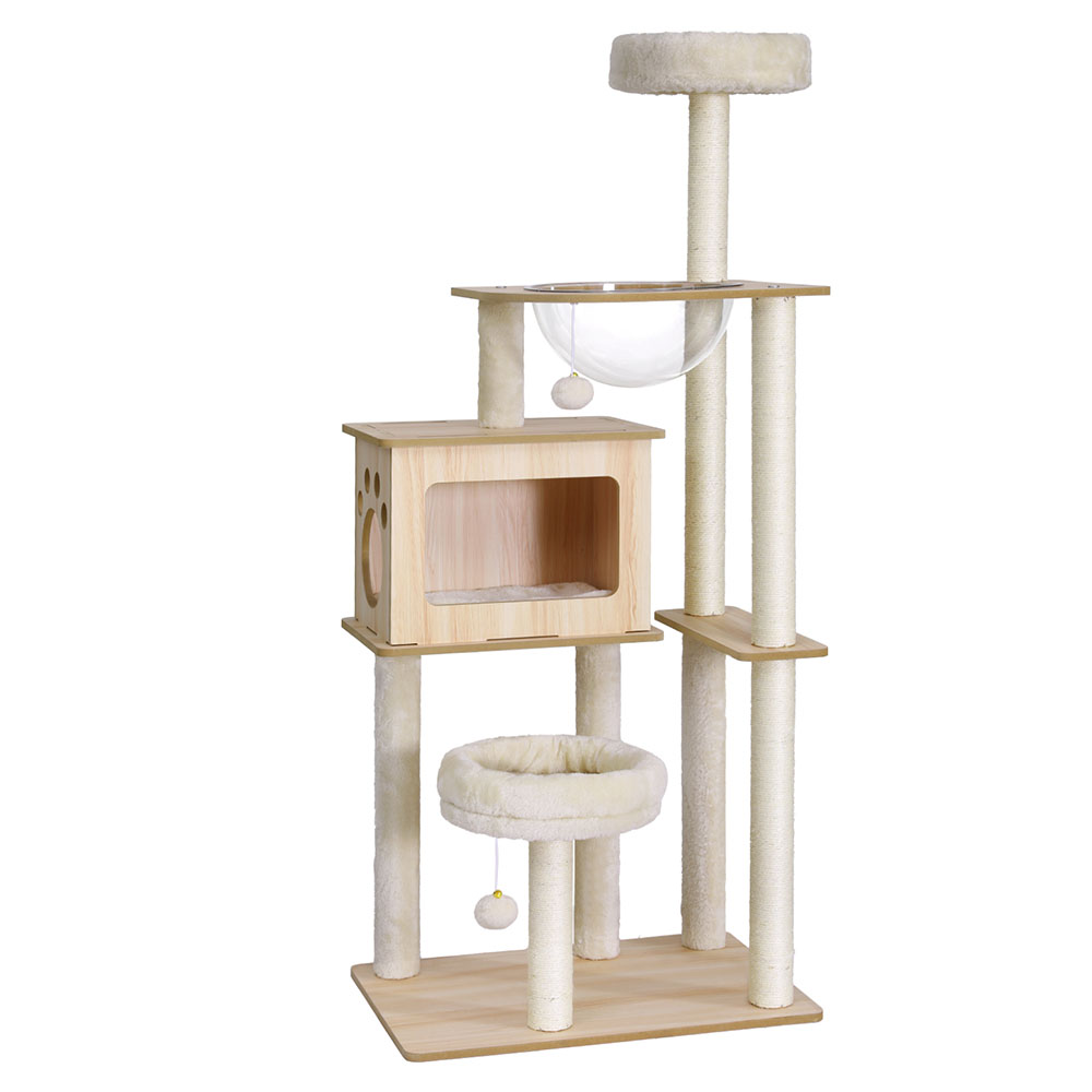 i.Pet Cat Tree Tower 142cm Wood with Sisal Posts