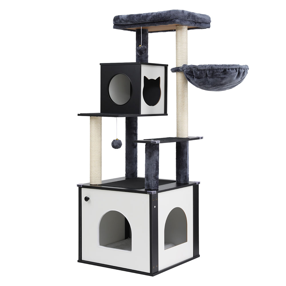 i.Pet Cat Tree Tower 144cm Wood with Sisal Posts