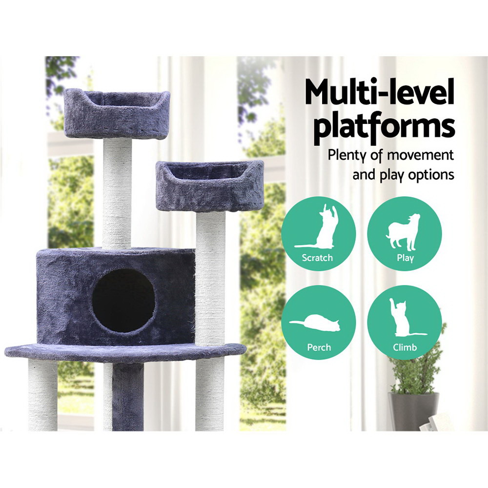 i.Pet Cat Tree 126cm Scratching Post Condo view 3