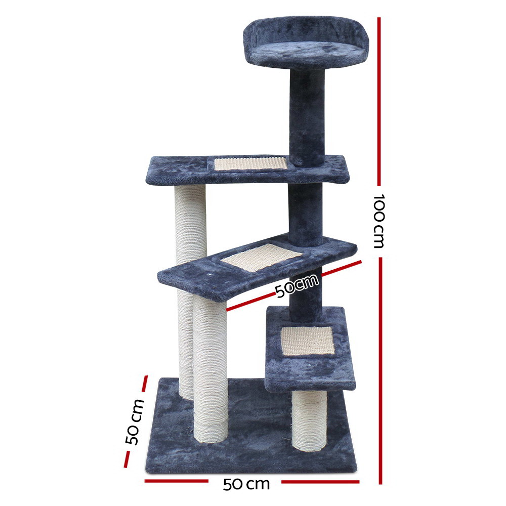 i.Pet Cat Tree 100cm Scratching Post Condo view 2