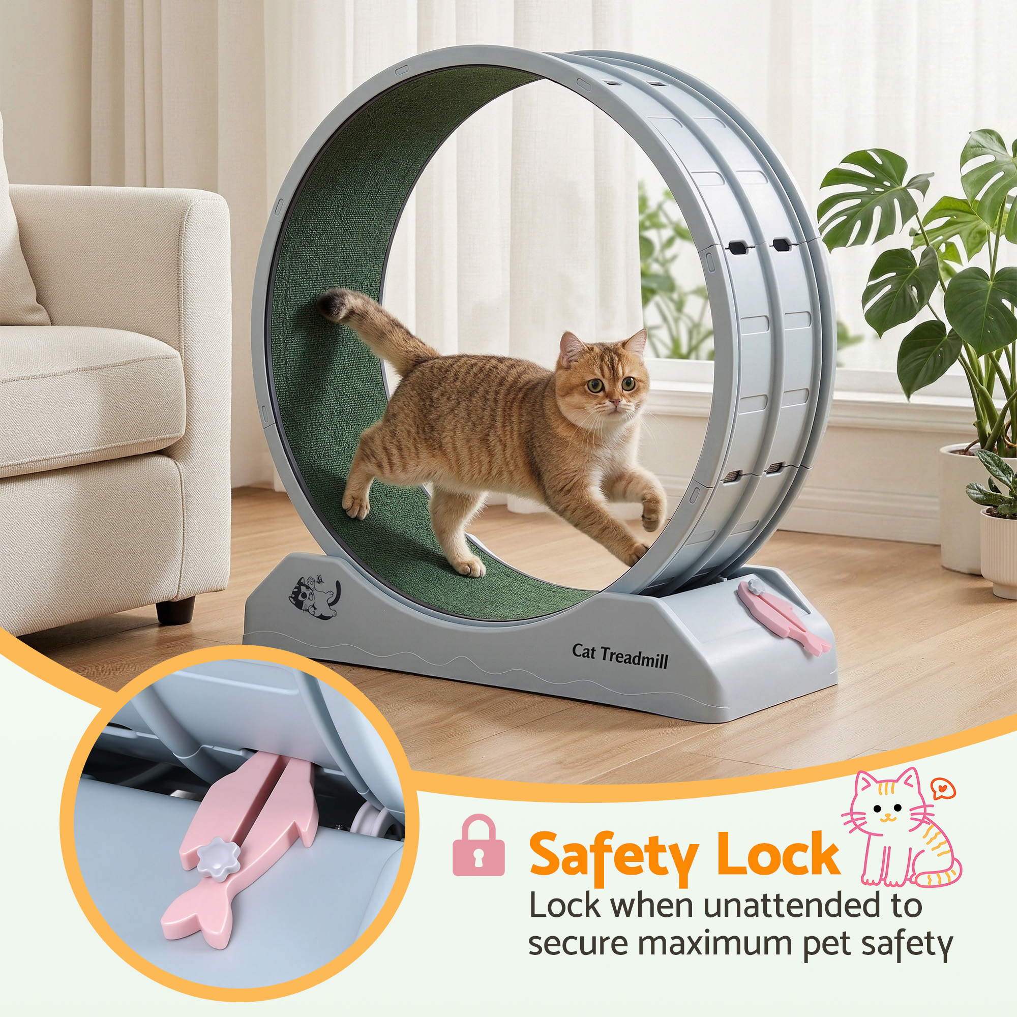 i.Pet Cat Exercise Wheel 78cm Blue & Green view 5