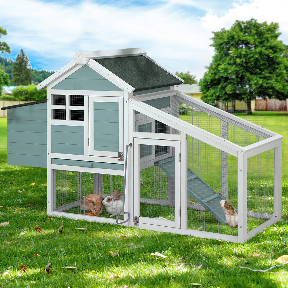 i.Pet Rabbit Hutch 150cm Wooden with Galvanised Mesh