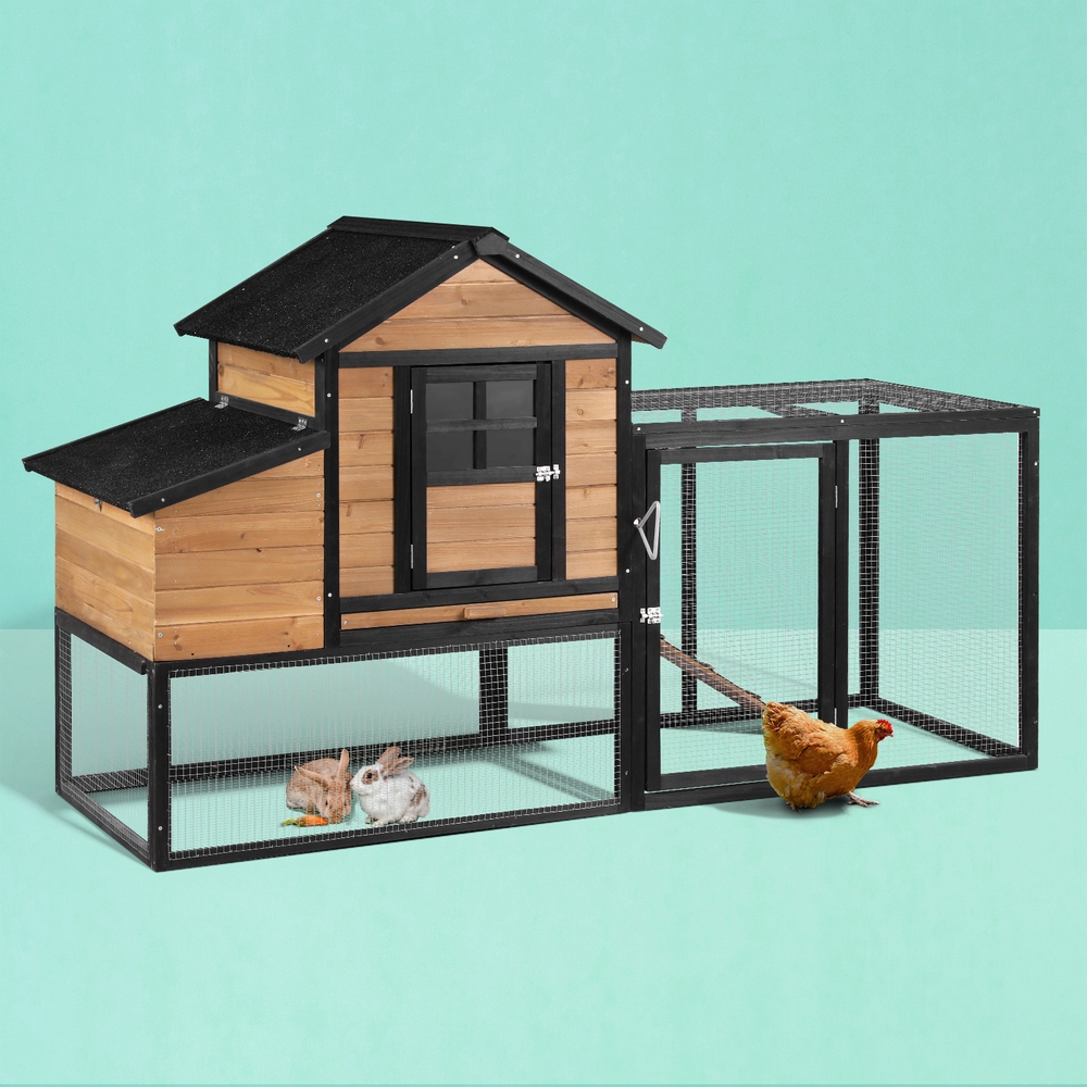 i.Pet Rabbit Hutch Extra Large Wooden Chicken Coop with Ramp