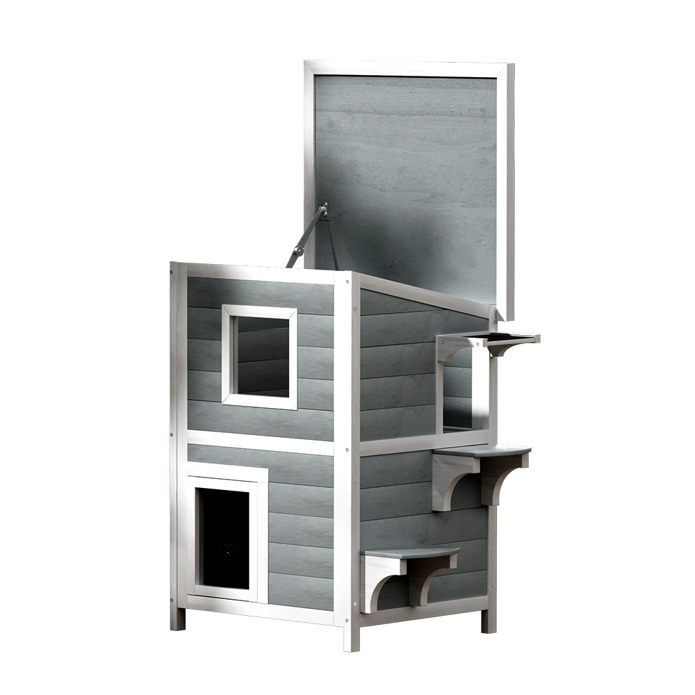 i.Pet Wooden Cat House Shelter 56x52x82cm Condo