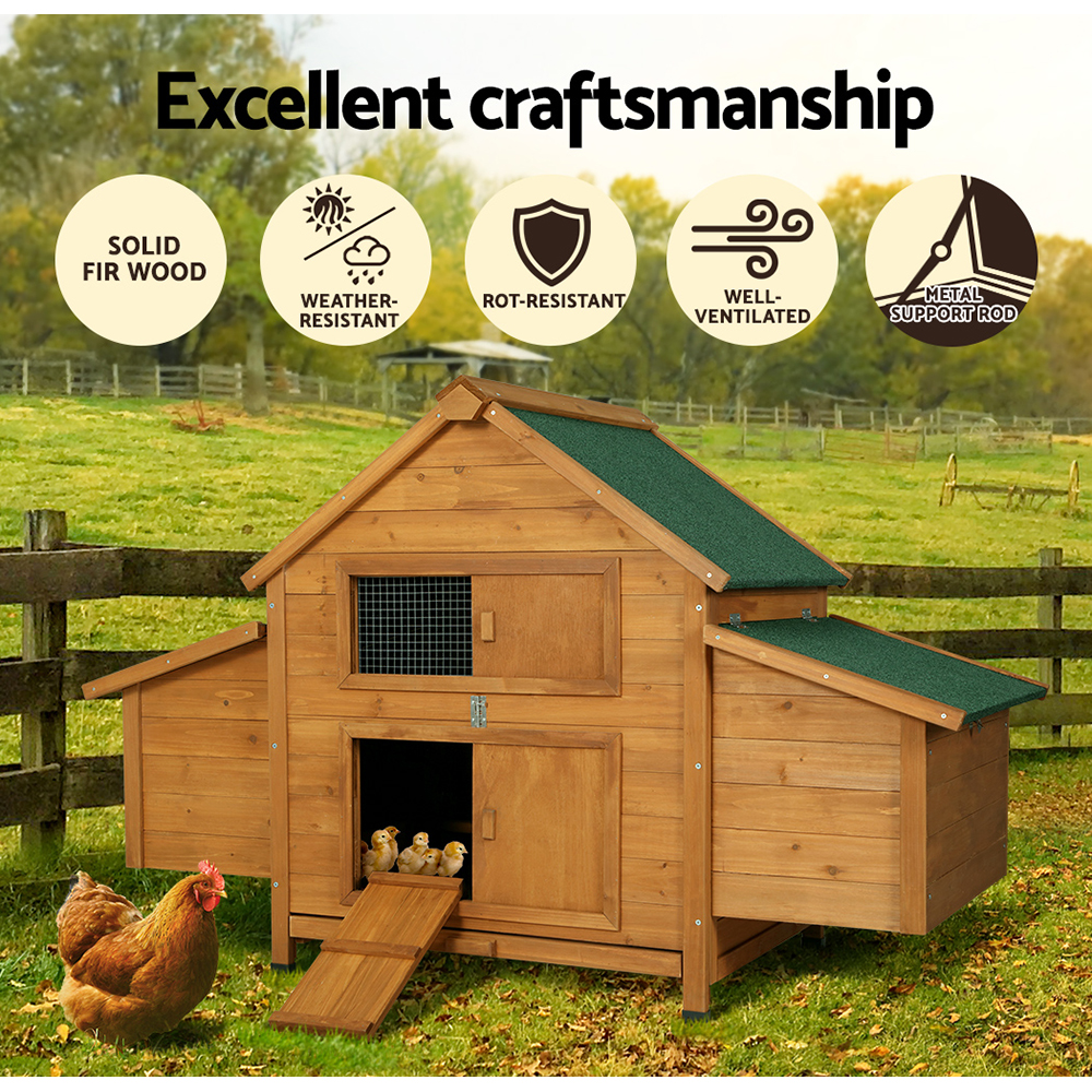 i.Pet Rabbit Hutch 150cm x 68cm Wooden Play Space view 4
