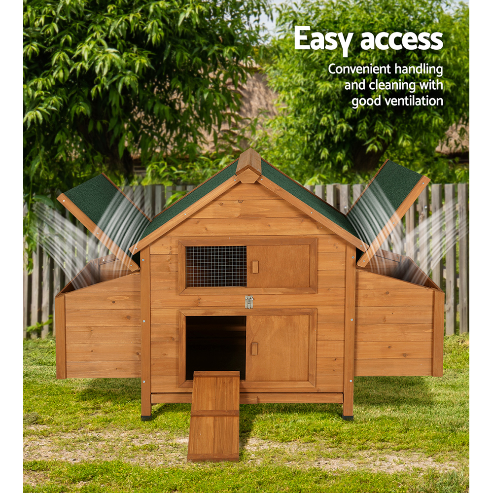 i.Pet Rabbit Hutch 150cm x 68cm Wooden Play Space view 5