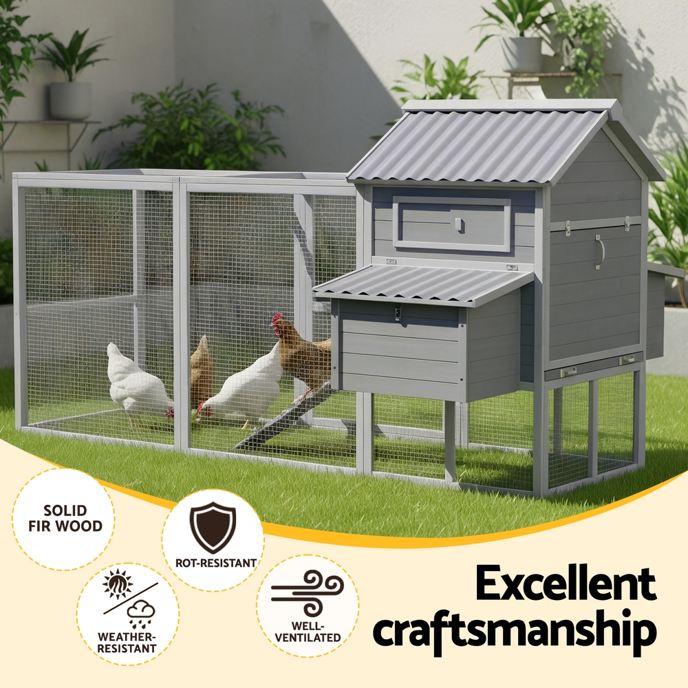 i.Pet Rabbit Hutch Extra Large Wooden Coop with Hatching Box view 4