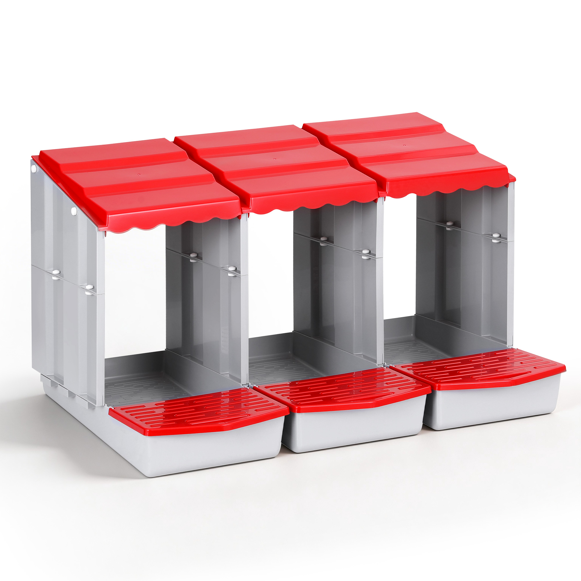 i.Pet Chicken Nesting Box 3 Hole Roll Away Red