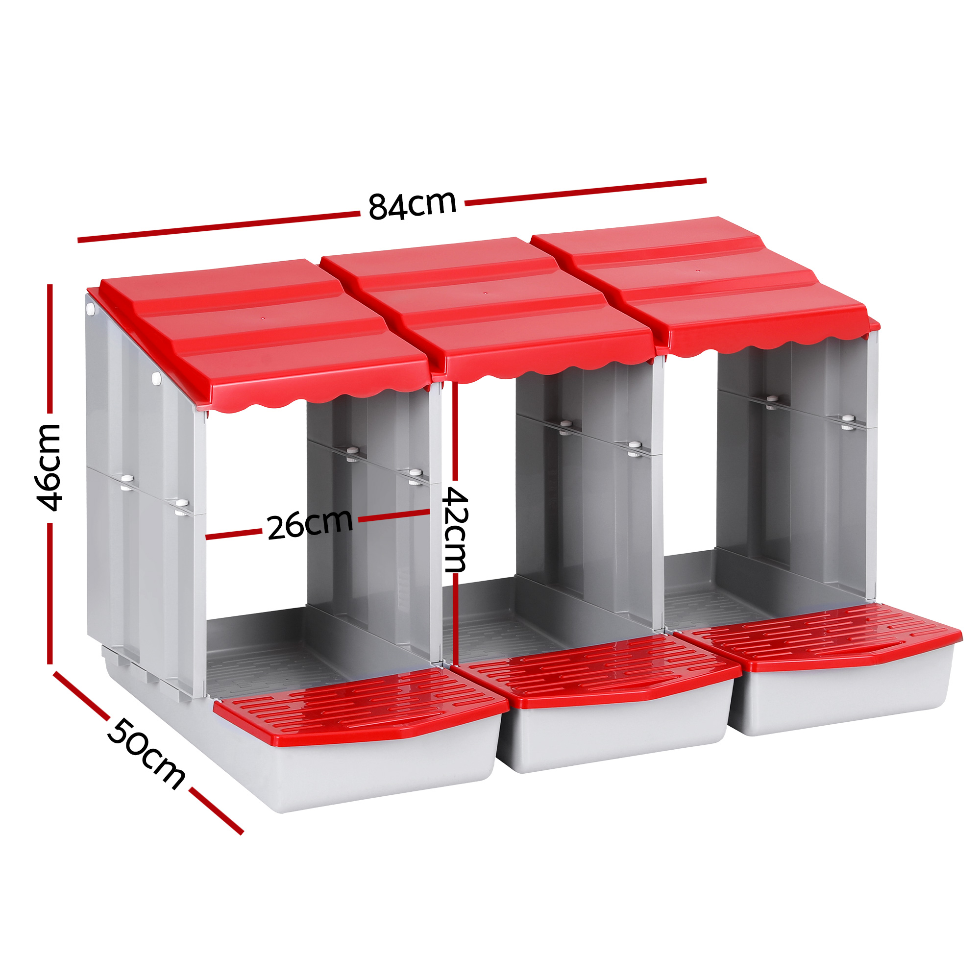 i.Pet Chicken Nesting Box 3 Hole Roll Away Red view 2