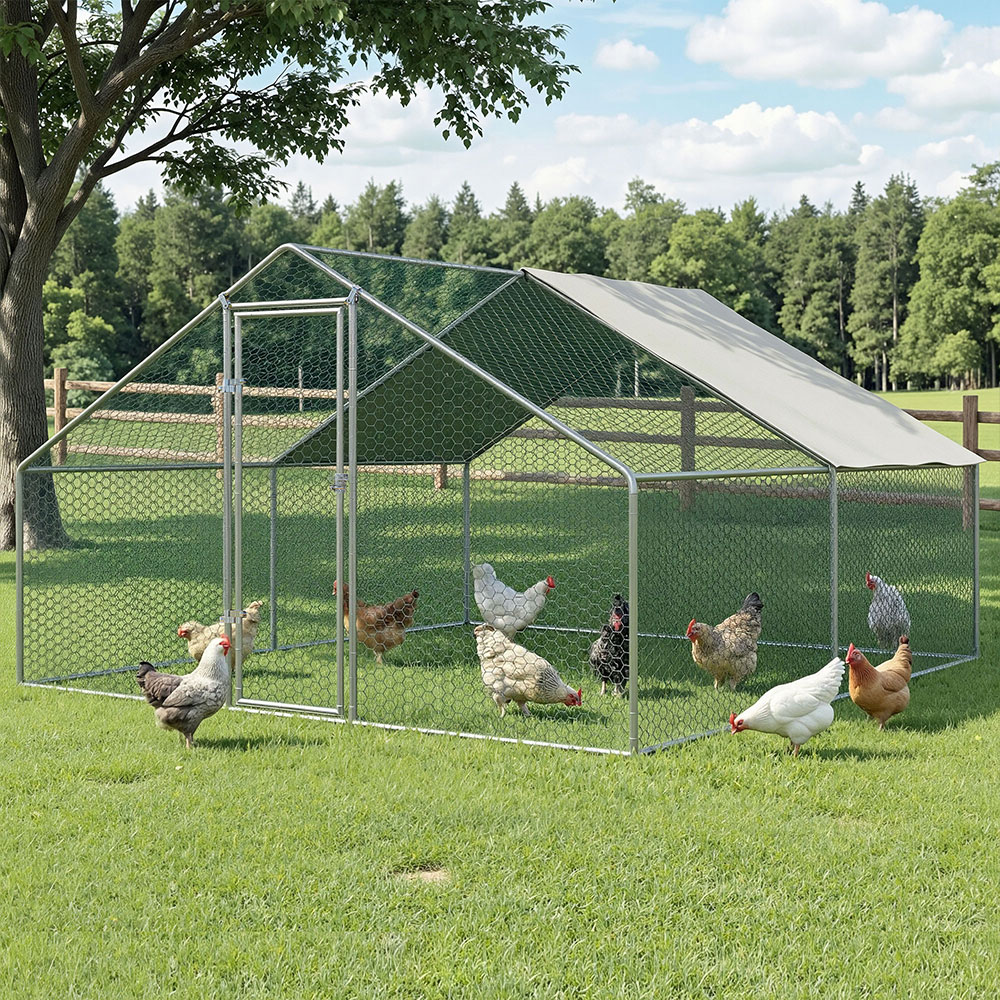 i.Pet Chicken Coop Cage Galvanised Steel Run